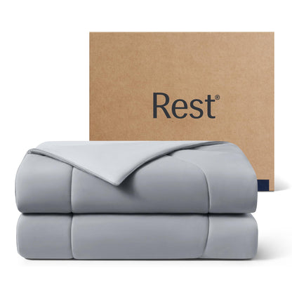 REST® Evercool® Cooling Comforter, King/Cali King, Blanket for Hot Sleepers, All Season Bedding to Keep Cool for Night Sweats, Breathable Lightweight Blanket, 106x90 Inches, Cool Gray