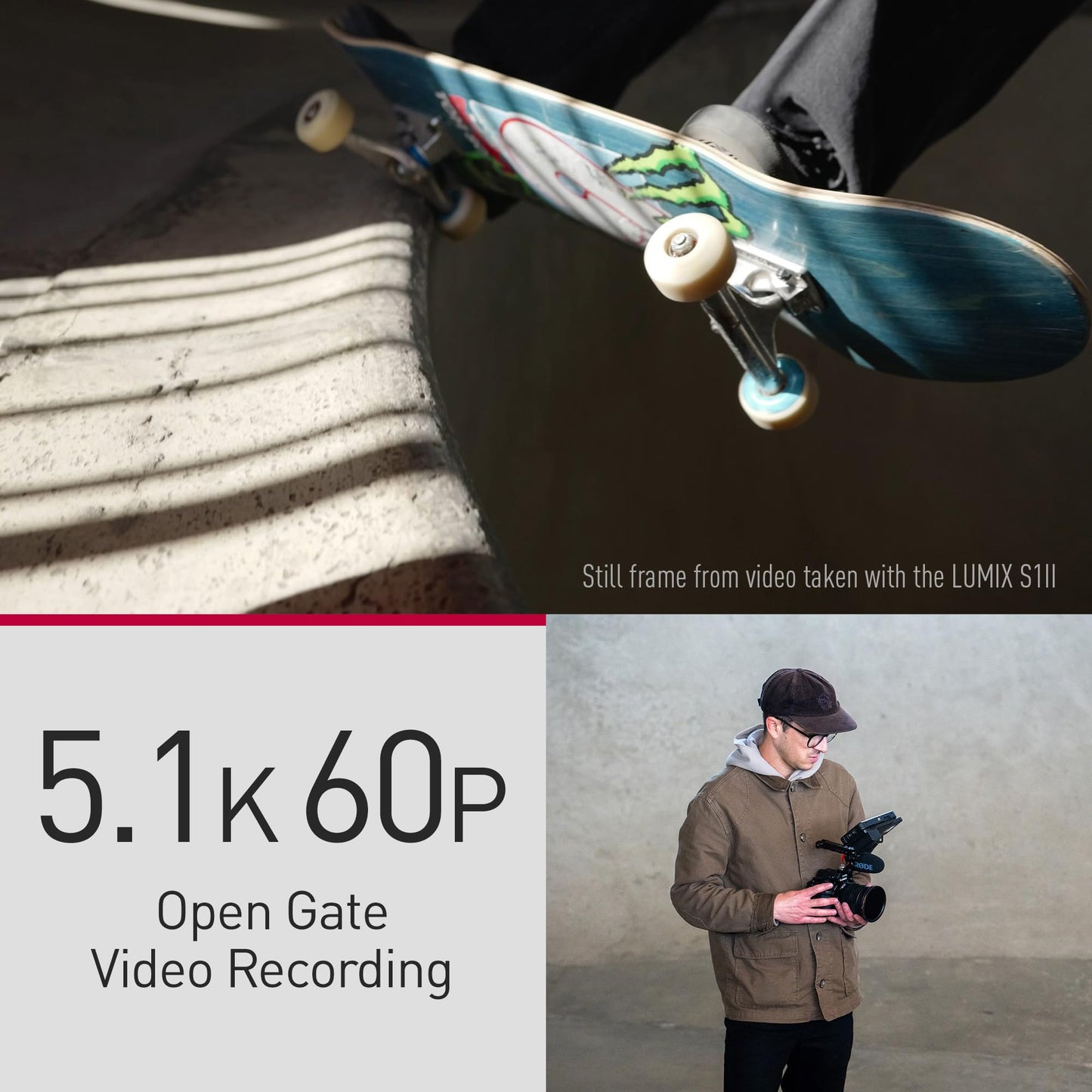 Panasonic LUMIX S1II 6K Digital Camera, Mirrorless Full Frame Camera Hybrid Shooting with 24.1MP, 5.1K 60p Open Gate Video, 15 Stops Dynamic Range, Prores RAW HQ Internal Recording, L-Mount - DC-S1M2