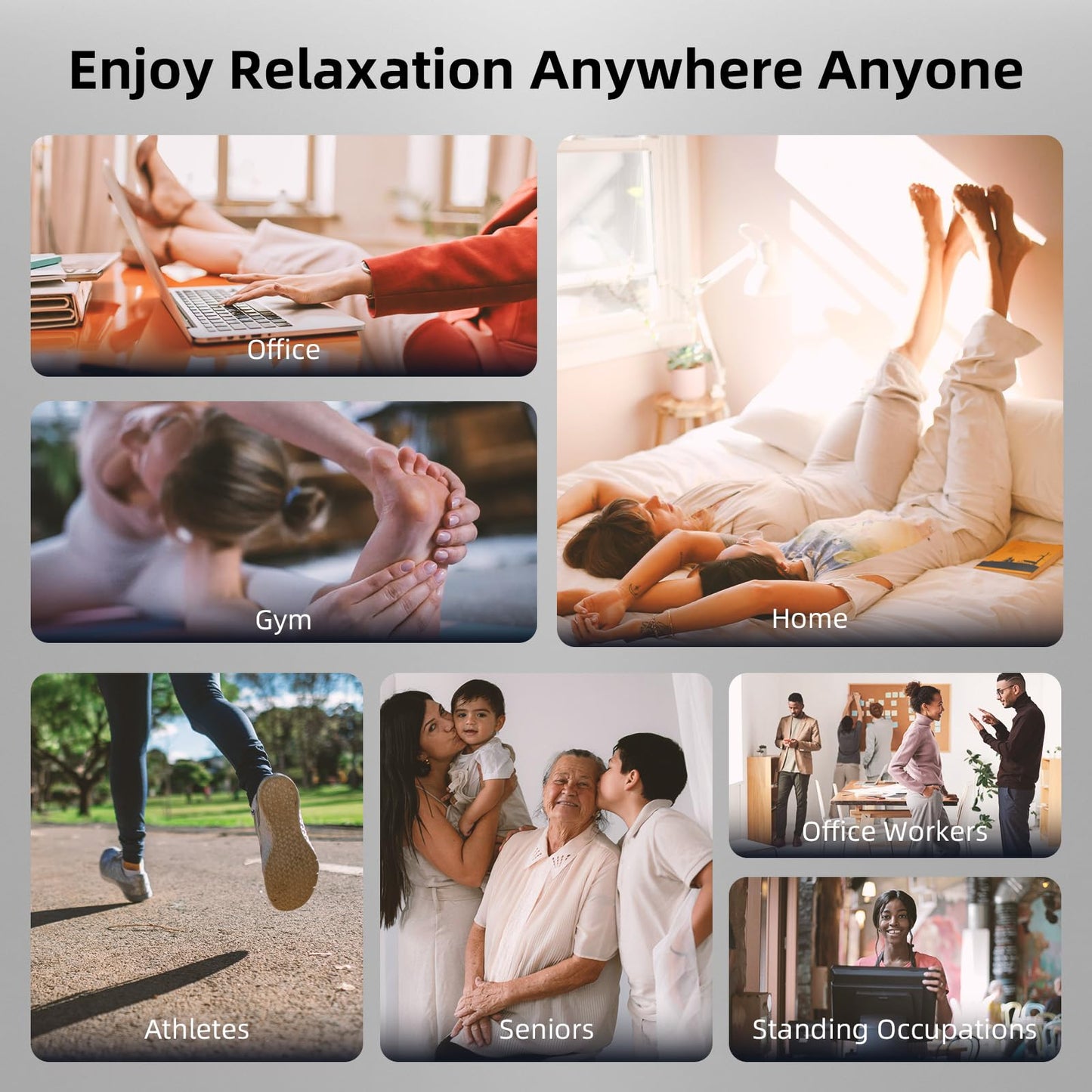 ALLYOUGER Shiatsu Foot Massager with Heat,Vibration,Air Compression and Deep Kneading for Plantar Fasciitis, Neuropathy,Improve Foot Wellness,Gifts for Women & Men（Silver）