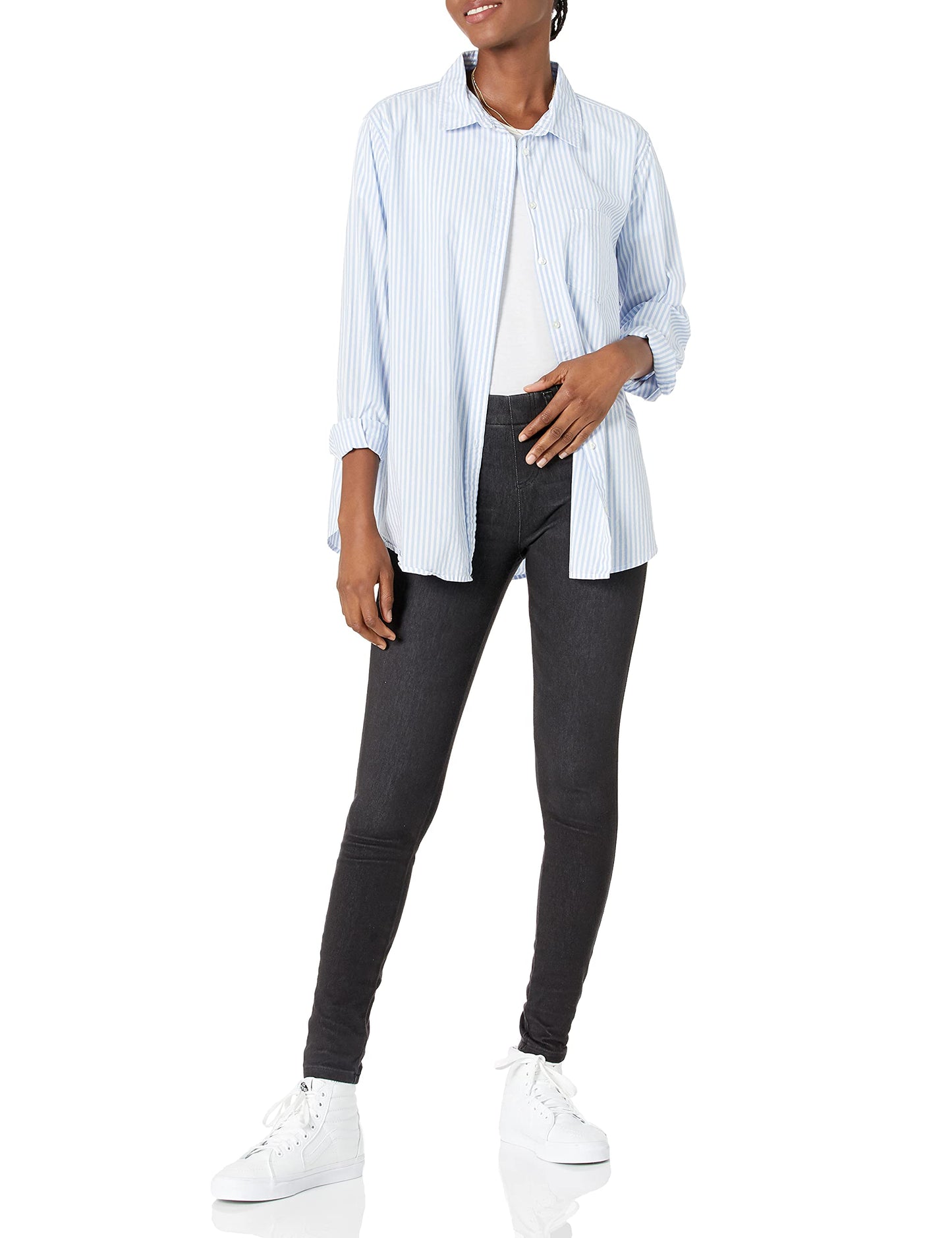 Amazon Essentials Women's Pull-On Stretchy Knit Jegging (Available in Plus Size), Washed Grey, Large