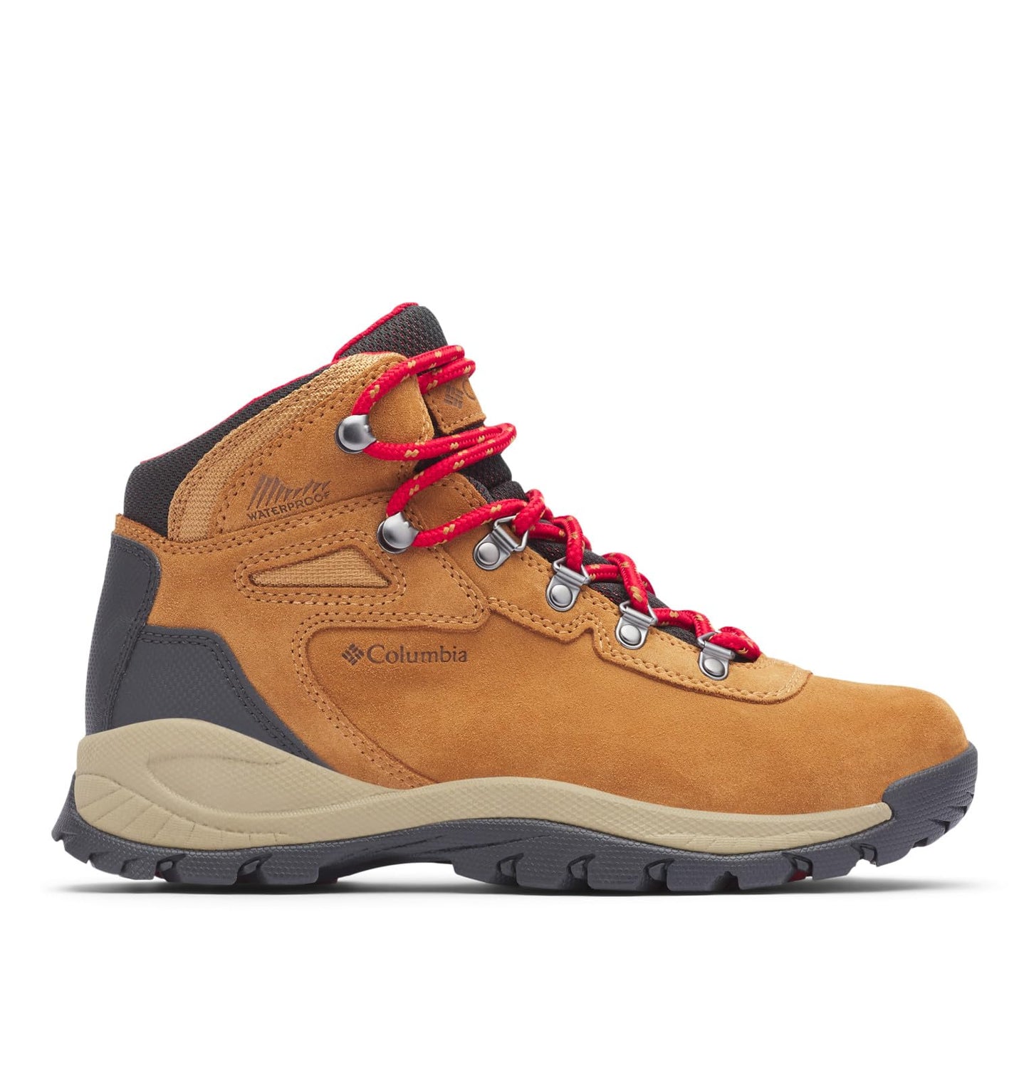 Columbia Womens Newton Ridge Plus Waterproof Amped, Elk/Mountain Red, 12