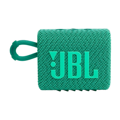 JBL Go 3 Eco - Portable Mini Bluetooth Speaker, big audio and punchy bass, IP67 waterproof and dustproof, 5 hours of playtime, Made in part with recycled materials (Eco Green)