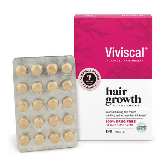 Viviscal Hair Growth Supplements For Women For Thicker, Fuller Hair, Nourishes Thinning & Loss, With Proprietary Collagen Complex, 180 Tablets, 3 Month Supply