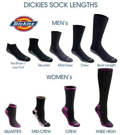 Dickies Men's Dri-Tech Essential Moisture Control Crew Socks, Available in M-XXL (6, 12 Pairs), Blue Marl (6 Pairs), Large
