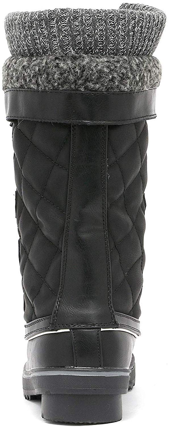 DREAM PAIRS Women's Mid-Calf Waterproof Winter Snow Boots MONTE_02,Size 11,Black,MONTE_02