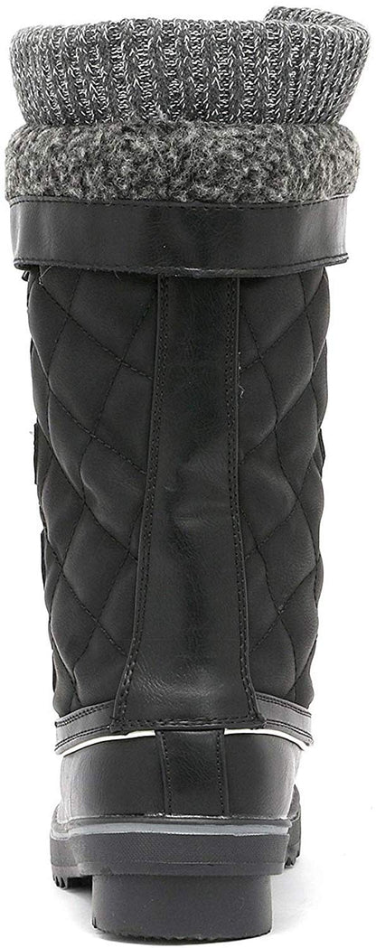 DREAM PAIRS Women's Mid-Calf Waterproof Winter Snow Boots MONTE_02,Size 11,Black,MONTE_02