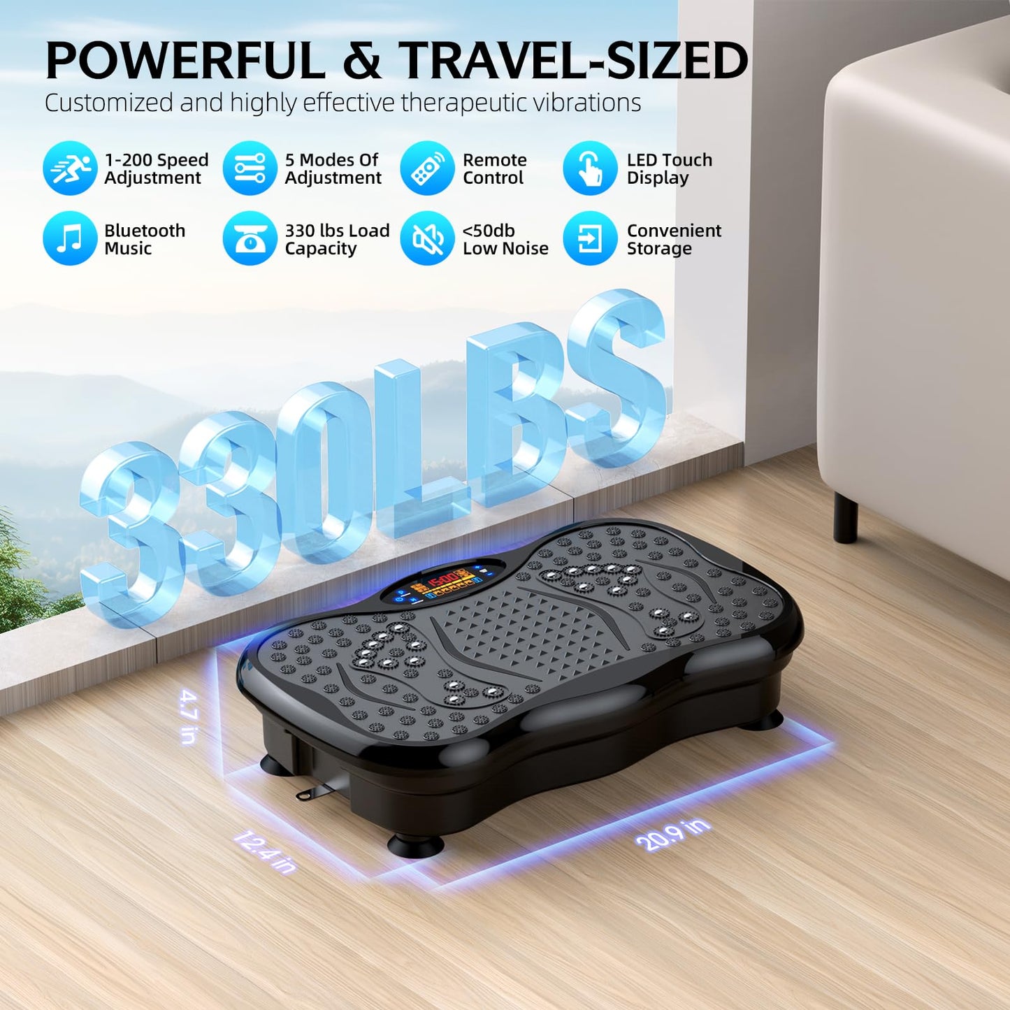 GMCXAX Vibration Plate Exercise Machine, Lymphatic Drainage Machine for Weight Loss, Lymphatic Drainage & Muscle Recovery, Multiple Speeds with Bluetooth & Remote, Max User Weight 330lbs