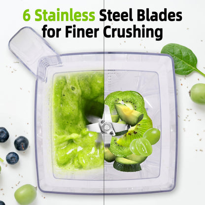 OMMO Blender for Smoothies: 1800W Peak Blenders for Kitchen, 68oz BPA-Free Pitcher, Timer & Speed Control, 6 Stainless Steel Blades, Dishwasher Safe Blender for Ice Crush/Smoothies/Frozen Drinks/Black
