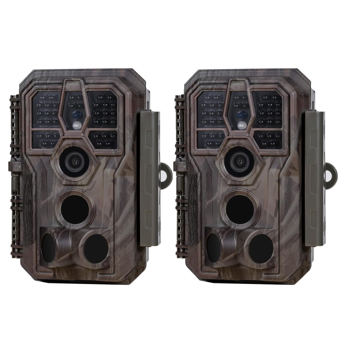 GardePro E5S Trail Camera 2 Pack, 64MP 1296p, Game Cameras with 100ft No Glow Night Vision Motion Activated Waterproof for Deer Wildlife Cam, Hunting