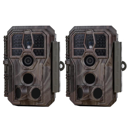 GardePro E5S Trail Camera 2 Pack, 64MP 1296p, Game Cameras with 100ft No Glow Night Vision Motion Activated Waterproof for Deer Wildlife Cam, Hunting