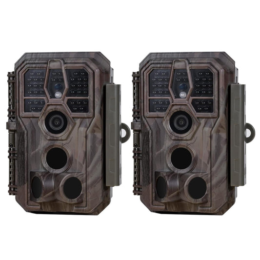 GardePro E5S Trail Camera 2 Pack, 64MP 1296p, Game Cameras with 100ft No Glow Night Vision Motion Activated Waterproof for Deer Wildlife Cam, Hunting