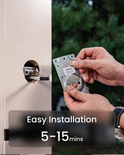 DESLOC A100F Keypad Fingerprint Door Lock, Keyless Entry Door Lock, Smart Lock Deadbolt for Front Door, Easy Installation, Emergency Power Port,12 Months Battery, IP54 Waterproof, 5 Keys