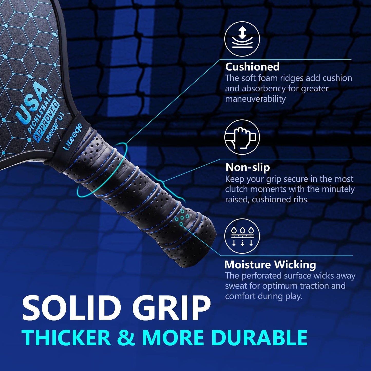 Pickleball Paddles, Graphite Pickleball Paddles Set of 2【Textured High Grit & Spin】【Thermoformed】 USAPA Approved Lightweight Non-Slip Contour Grip Pickleball Rackets Incl. 4 Outdoor Balls & Carry Bag