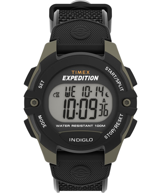 Timex Men's Expedition 41mm Watch - Black Strap Digital Dial Green Case
