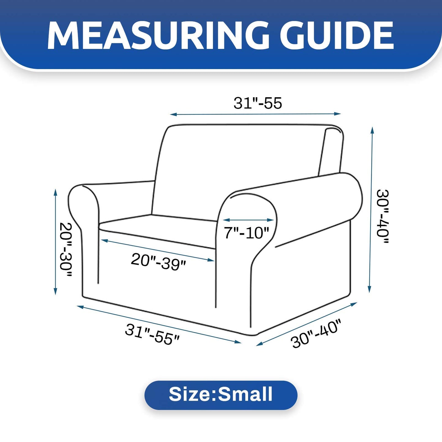 KEKUOU Stretch Single Sofa Slipcover 1 Piece Couch Sofa Cover (32"-55") Furniture Protector 1 Seater Sofa with Elastic Bottom for Kids,Pet.Jacquard Small Checked Pattern Fabric(Small,Hunter)
