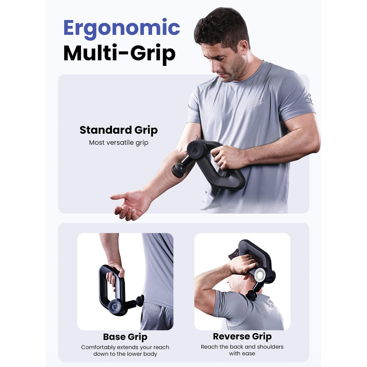 BOB AND BRAD D6 Pro Plus Massage Gun with Heat, Deep Tissue Percussion with 16mm Amplitude, Professional Muscle Massager Gun for Athletes, Quiet Electric Handheld Massager, FSA and HSA Eligible