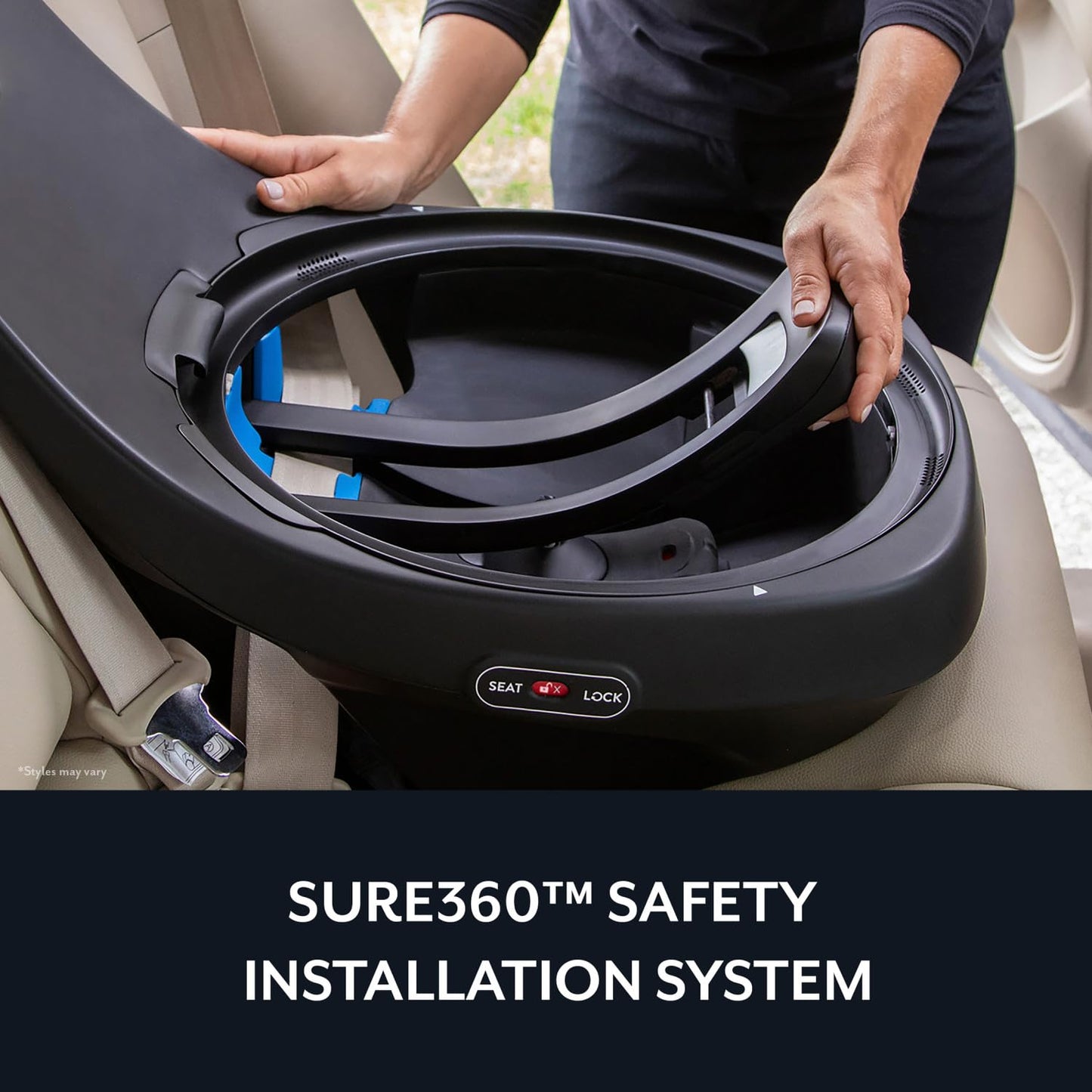 Evenflo Revolve360 Slim 2-in-1 Rotational Car Seat with Quick Clean Cover (Salem Black)