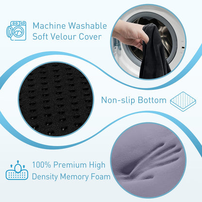 BlissTrends Seat Cushion,5.2in Thick Memory Foam Cushions for Office Chair, Car Seat, Airplane, Relieving Pressure Tailbone Sciatica Back Pain for Long Sitting Office Workers, Car Drivers Black
