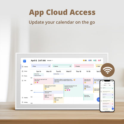 Dragon Touch 15.6" Digital Calendar Chore Chart – 1080P Full HD Interactive Touchscreen, Smart Family Planner, Hearth Display Digital Calendar Wall & Desk Mountable for Seamless Scheduling