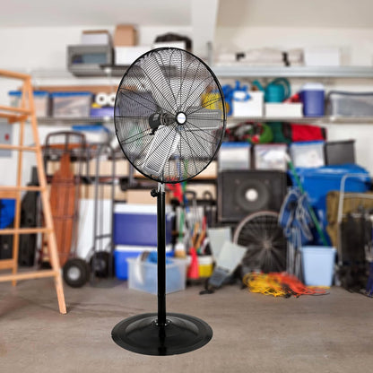 BILT HARD 8900 CFM 30" High-Velocity Industrial Pedestal Fan, 3-Speed Heavy Duty Industrial Standing Fan with Metal Aluminum Blades and Adjustable Height, Idea for Commercial, Shop, and Garage