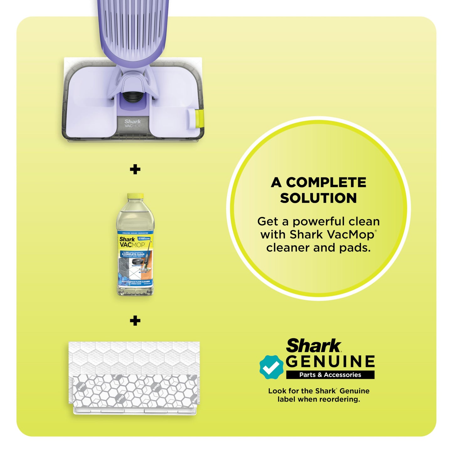 Shark VACMOP Cordless Hard Floor Cleaner, Vacuum and Spray Mop, Powerful Suction, Lightweight, LED Headlights, Includes 4 Disposable Pads, 12oz Multi-surface Cleaning Solution, Lavender, VM252PL