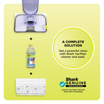 Shark VACMOP Cordless Hard Floor Cleaner, Vacuum and Spray Mop, Powerful Suction, Lightweight, LED Headlights, Includes 4 Disposable Pads, 12oz Multi-surface Cleaning Solution, Lavender, VM252PL