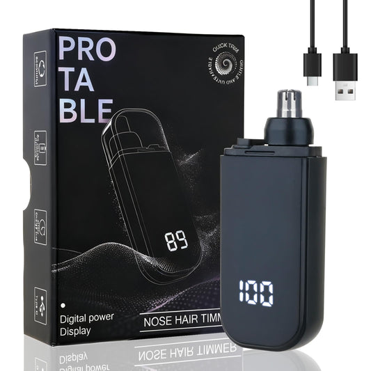 Yunmiss Portable Nose and Ear Trimmer Clipper for Men Women,2025 Professional LED Dsiplay Nose Hair Trimmer with Powerful Motor and Dual-Edge Blades for Smoother Cutting Mini Travel Size