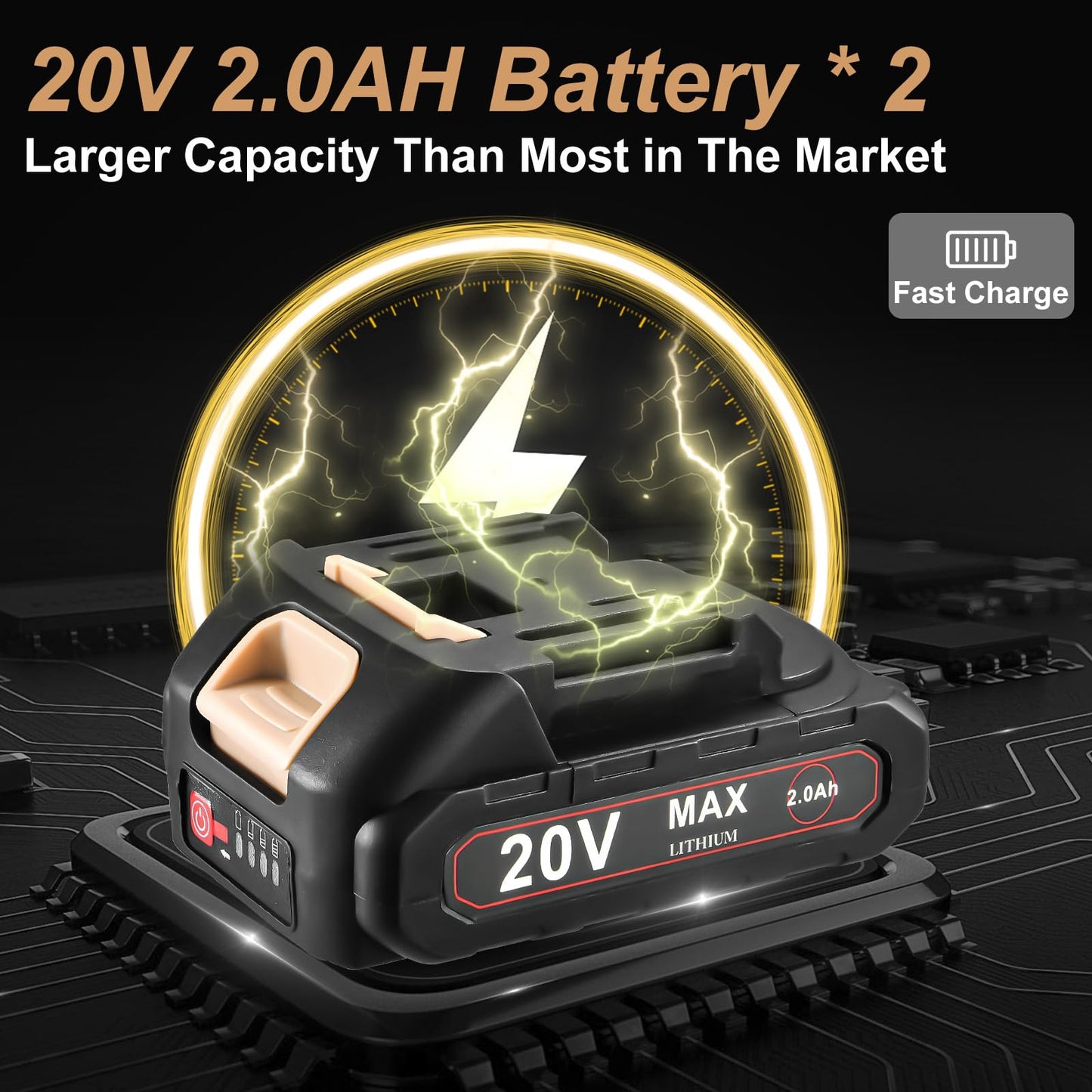 SHIELDPRO 20V Electric Ratchet Wrench Set, 3/8" Cordless Ratchet Kit with 400RPM, Power Torque Ratchets with LED Light, 2 Packs of 2.0AH Batteries, Fast Charger, Sockets, Adapters, and Extension Bars