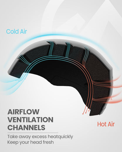 OutdoorMaster Kelvin Ski Helmet - Snowboard Helmet for Men, Women & Youth (Gray,M)