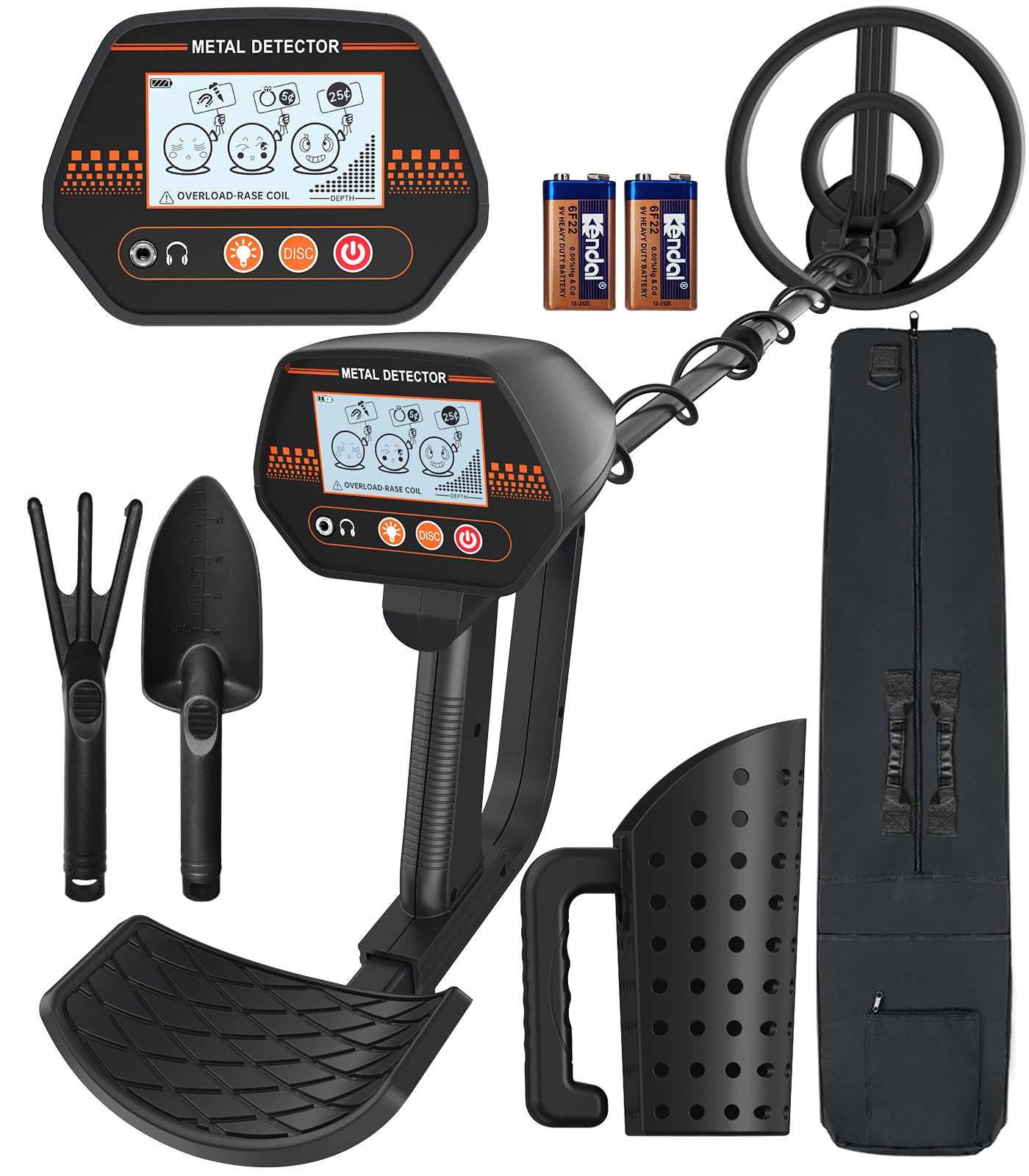 DetectTrek Metal Detector for Kids, 8" Waterproof Metal Detector Kit with Sand Sifter Scoop, Lightweight Gold Detector with DISC Modes & Adjustable Stem for Beach & Backyard Treasure Hunting, MD-4070