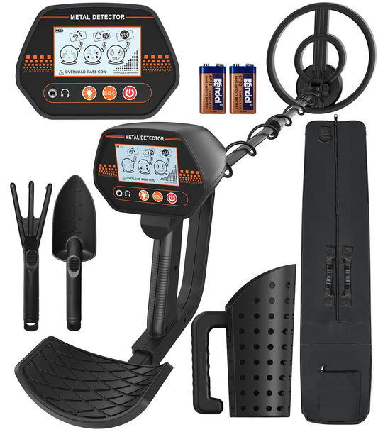 DetectTrek Metal Detector for Kids, 8" Waterproof Metal Detector Kit with Sand Sifter Scoop, Lightweight Gold Detector with DISC Modes & Adjustable Stem for Beach & Backyard Treasure Hunting, MD-4070