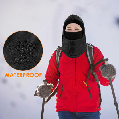Balaclava Ski Mask Fleece Lining Windproof Warm Adjustable Thermal Winter Cold Weather Face Mask for Men Women White