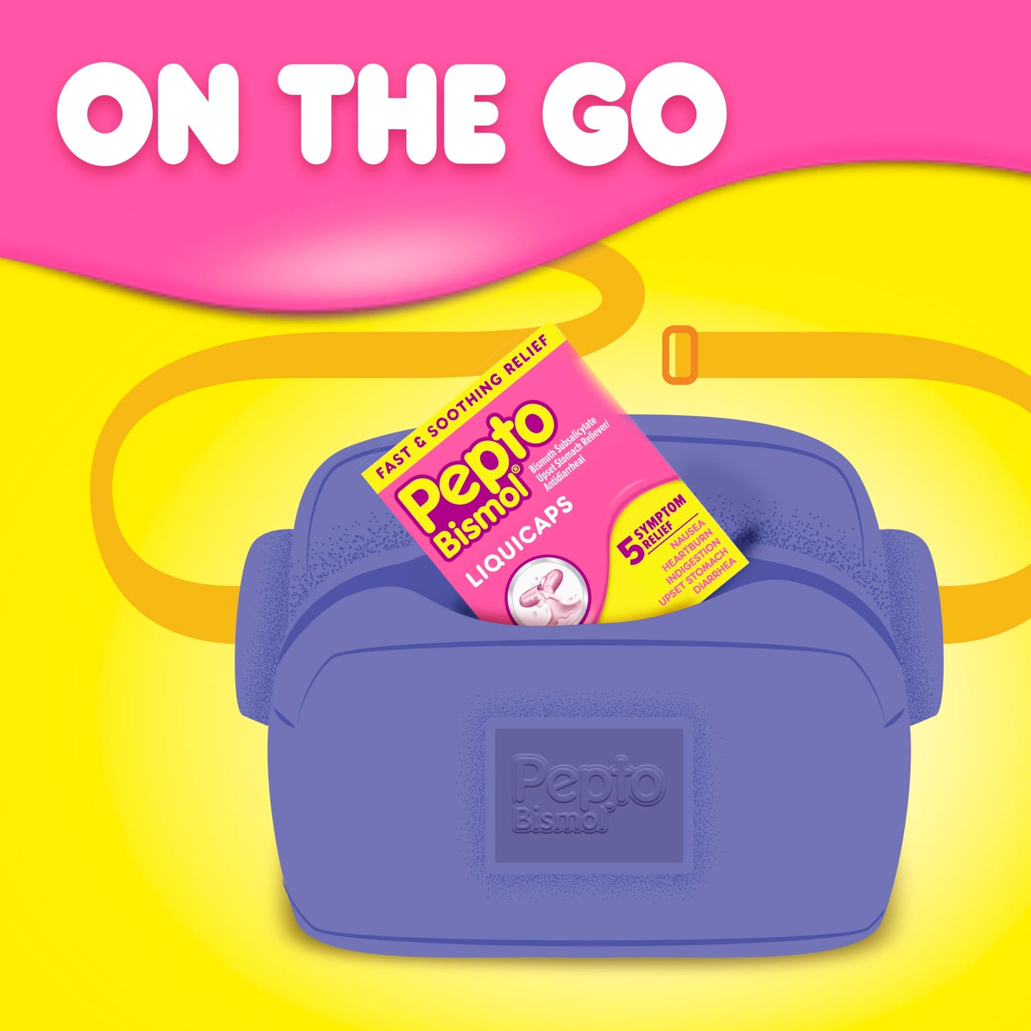 Pepto Bismol Liquicaps, Upset Stomach Relief, Bismuth Subsalicylate, Multi-Symptom Relief of Gas, Nausea, Heartburn, Indigestion, Upset Stomach, Diarrhea, 48 Liquicaps