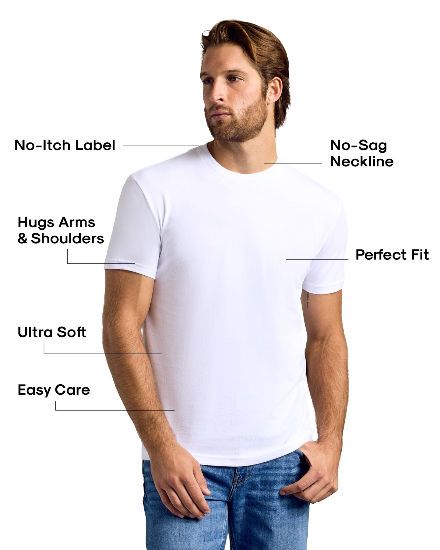 True Classic Mens T-Shirts - Short Sleeve Crew Neck Plain Novelty T Shirt for Men, Pack of 6, Variety, M