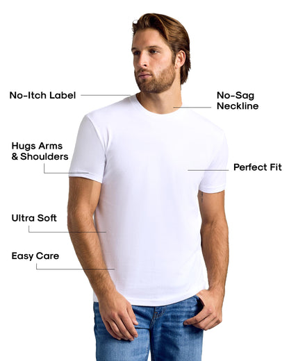 True Classic Mens T-Shirts - Short Sleeve Crew Neck Plain Novelty T Shirt for Men, Pack of 6, Variety, M