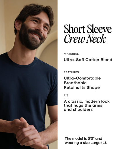 True Classic Mens T-Shirts - Short Sleeve Crew Neck Plain Novelty T Shirt for Men, Pack of 6, Variety, M