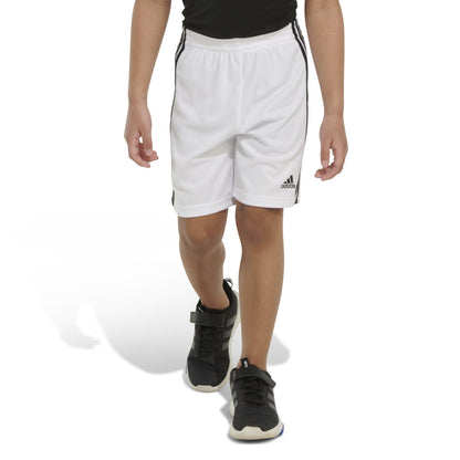 adidas boys Adi Classic 3-stripe Shorts, White, 2T US