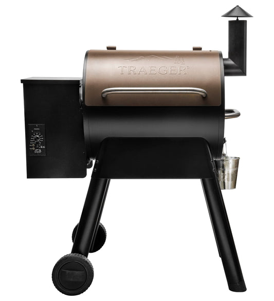 Traeger Grills Pro 22 Wood Pellet Grill & Smoker, Electric Pellet Smoker Grill Combo, 6-in-1 BBQ Versatility, 572 sq. in. Grilling Capacity, Meat Probe, 450 Degree Max Temperature, 18LB Hopper, Bronze