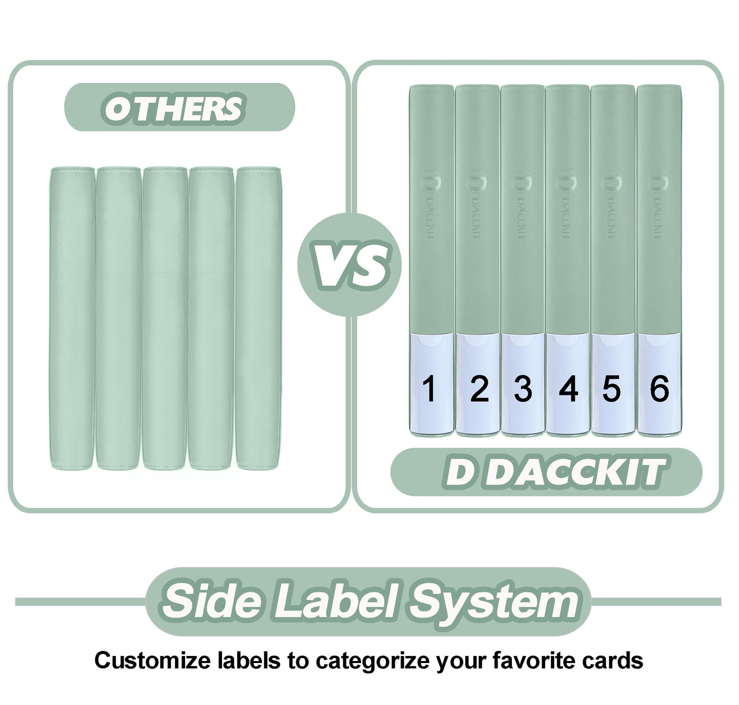 Premium Card Binder 16 Pocket - Fits 1600 Cards，4X4 Ringless Card Album with Sleeves for Trading Cards & Sports Cards（Model C，Asakusa Green）