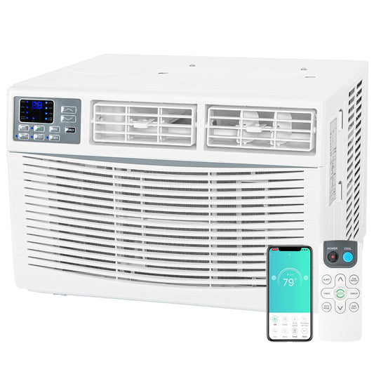 WiFi Enabled 12,000 BTU Window Air Conditioner, Smart Window AC Unit with Remote, Energy Saving, Easy Install Kit, Cools up to 550 Square Feet