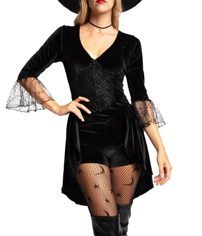 Tipsy Elves Halloween Costume Bodysuits for Women Classic Styles and Characters Sleek Form Fitting Costumes for Halloween (Wicked Black Witch Costume, Small)