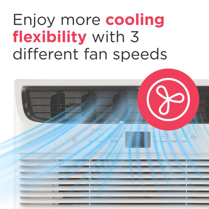 Frigidaire 12,000 BTU Window Air Conditioner with Remote Control, Cools Up to 550 Sq. Ft., Quiet Operation, Eco Mode, 3 Fan Speeds, Auto Restart, White