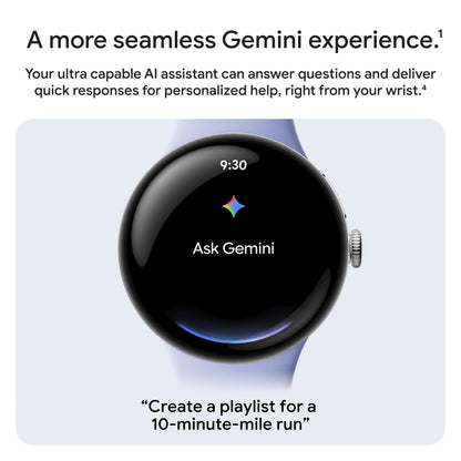 Google Pixel Watch 4 (41mm) - Android Smartwatch with Heart Rate and Sleep Tracking - 30-Hour Battery - Fitness Tracking - Google AI - Polished Silver Aluminum Case - Porcelain Active Band - Wi-Fi