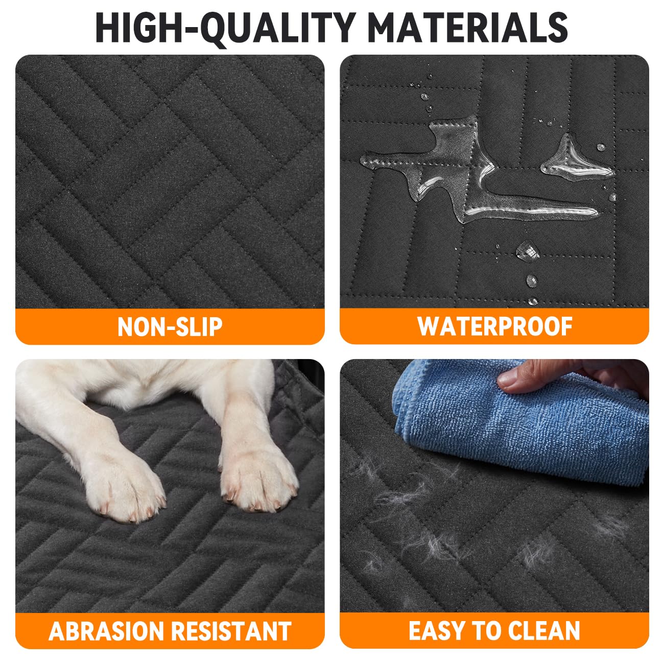 YJGF Dog Back Seat Extender for Truck,Truck Seat Cover Back Seat,Dog Hammock for Truck,Pet Seat Covers for Dogs,Hard Bottom Seat Extender for Dogs,Dog Seat Cover for F150/RAM1500/Silverado (Black)