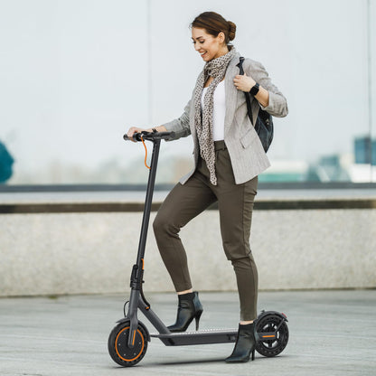 Electric Scooter Adults, 350W Motor, 19 Mph & 21 Miles Range Battery, 8.5" Folding E Scooters with Solid Tires, Portable Lightweight Scooter with Dual Braking, Bright Light, APP Control