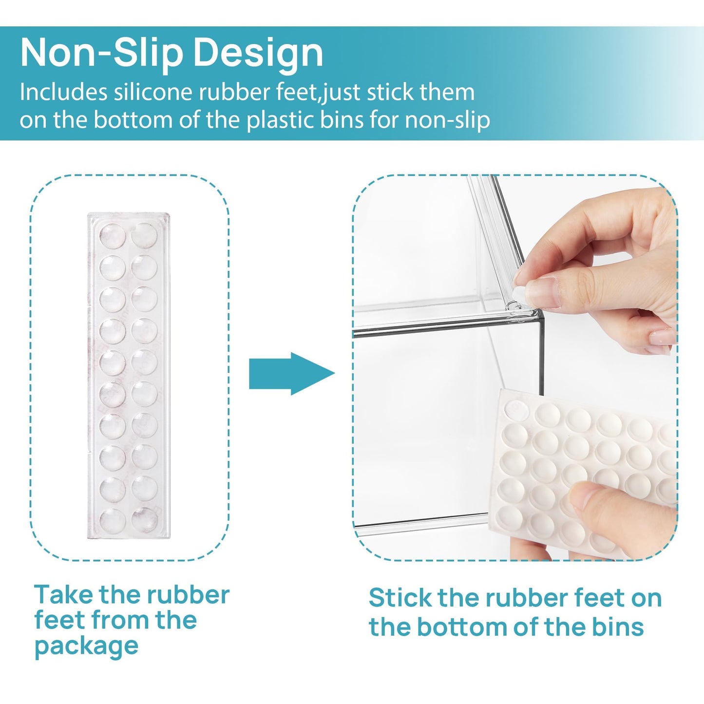 Vtopmart 4 Pack Clear Stackable Storage Drawers, 4.4'' Tall Acrylic Bathroom Makeup Organizer,Plastic Storage Bins For Vanity, Undersink, Kitchen Cabinets, Pantry, Home Organization