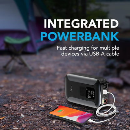 AUTOSKY 2-in-1 Jump Starter with Air Compressor – Starts Up to 6.0L Gas and 3.0L Diesel Engines – Portable Tire Inflator, LED Flashlight & Power Bank – Emergency Car Tool for SUV, Truck, Motorcycle