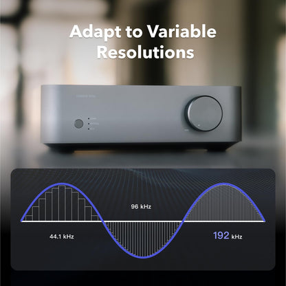 WiiM Vibelink Amp | 100W Power Amplifier with Premium ESS 9039Q2M DAC and TI TPA3255 | Compatible with WiiM Mini, Pro, Pro Plus, and Ultra | RCA, Coax, and Optical Inputs | Space Gray