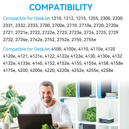 67XL Ink Cartridges Black Color Combo Pack, P𝗶tooler Compatible for HP Ink 67 Compatible for DeskJet 2755e 2855e 2700 4155e 2800e 2700e 2734e 4255e Compatible for Envy 6055e 6000 6455e Printer