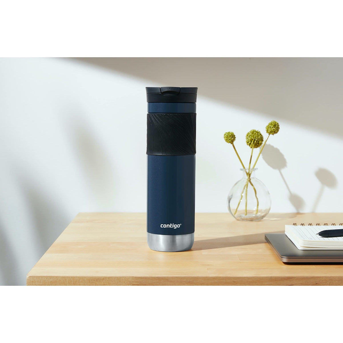 Contigo Byron Insulated Stainless Steel Travel Mug with Leak-Proof Lid, 24oz, Reusable Coffee Cup or Water Bottle, BPA-Free, Long-lasting ThermoLock Insulation, Midnight Berry
